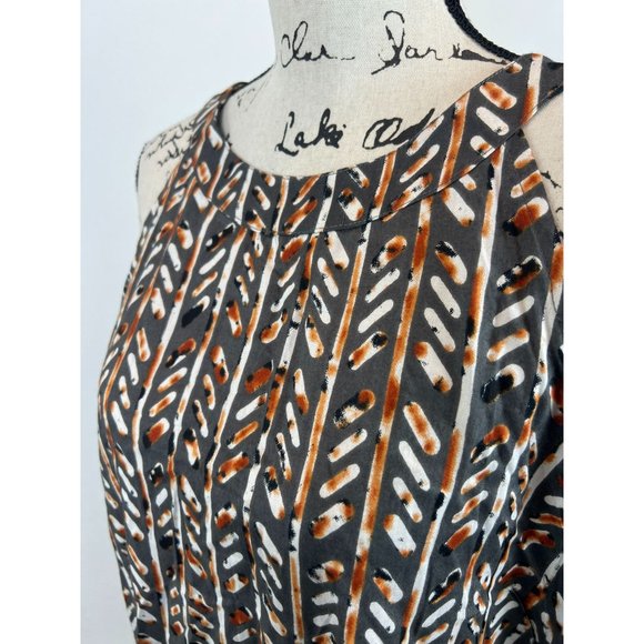 Marianne 100% Rayon Midi Dress Sleeveless Relaxed Fit Aztec Geometric Black 3X - Picture 4 of 10